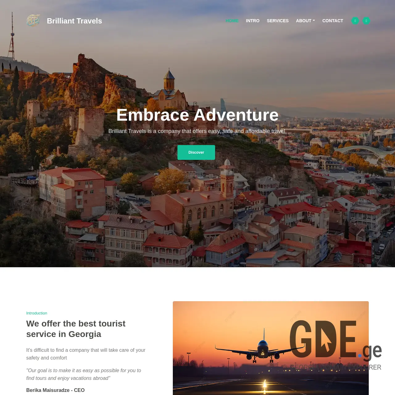 Screenshot of the site btravels.ge at 2025-12-07