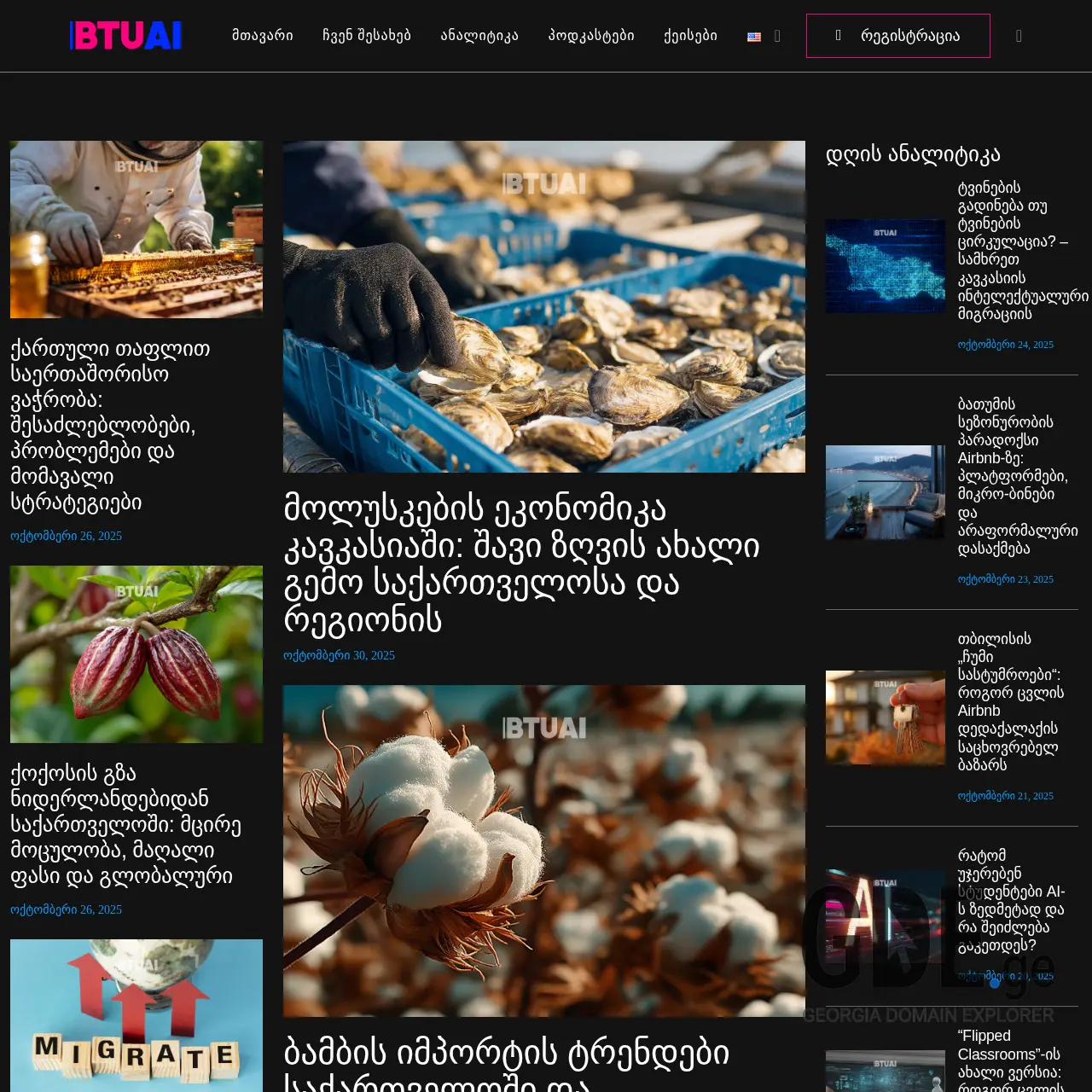 Screenshot of the site btuai.ge at 2025-12-07