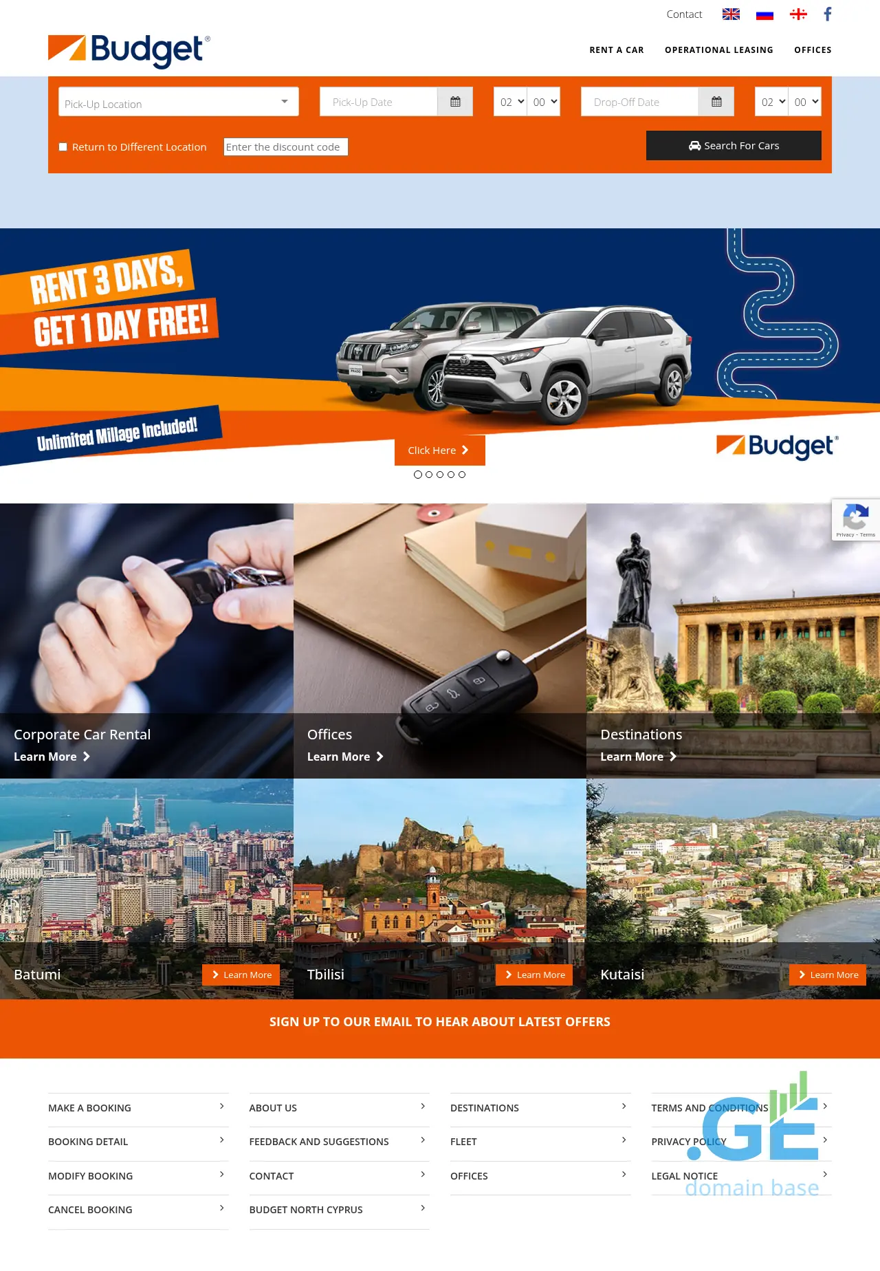 Screenshot of the site budget.com.ge