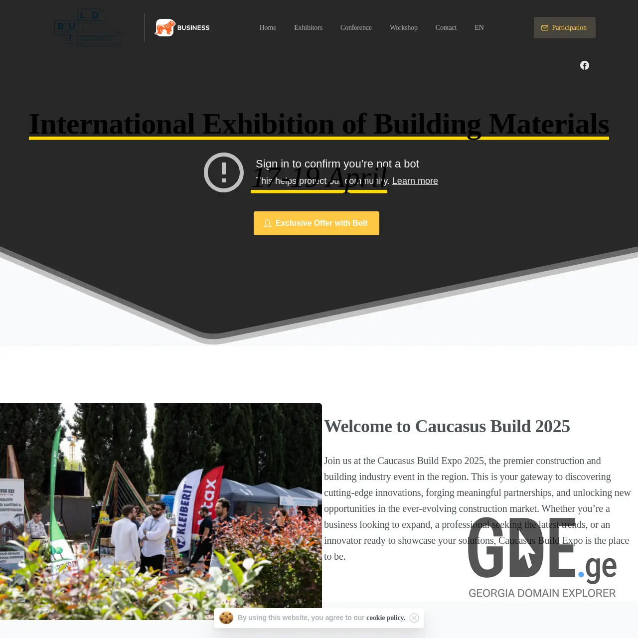 Screenshot of the site buildexpo.ge at 2025-12-15