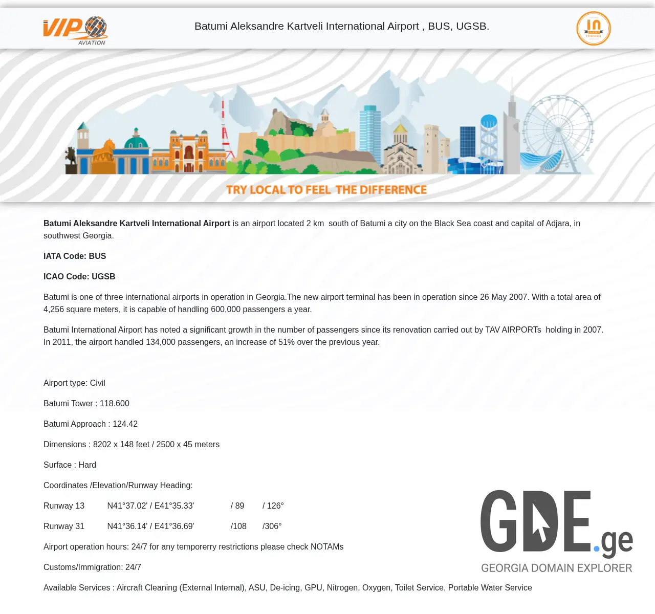 Screenshot of the site bushandling.ge at 2025-11-26