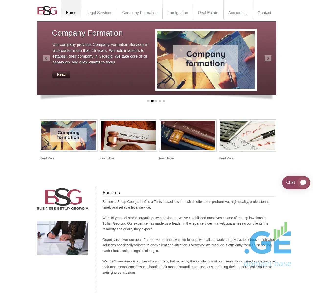 Screenshot of the site businesssetup.ge at 2025-11-24