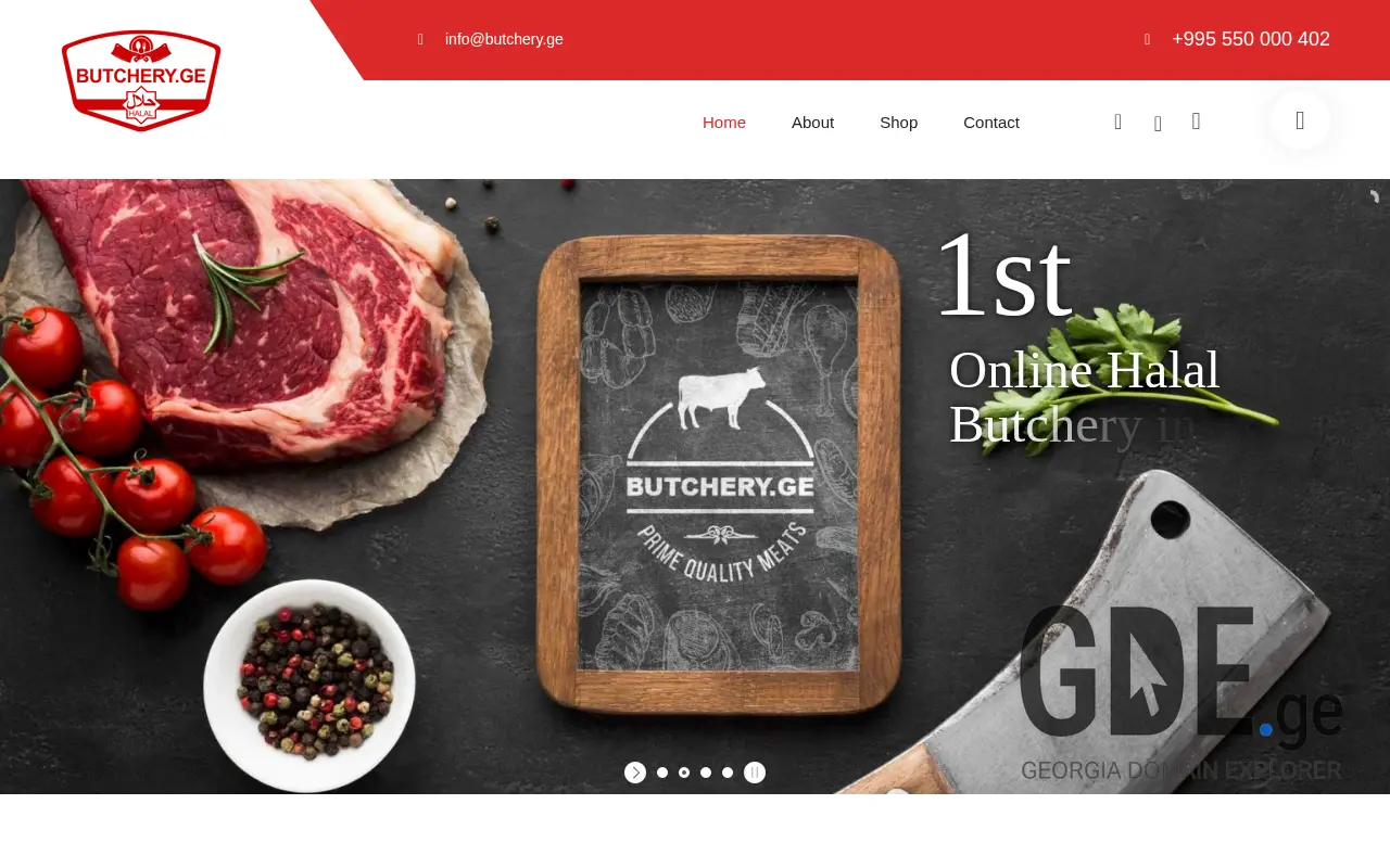 Screenshot of the site butchery.ge at 2025-11-28