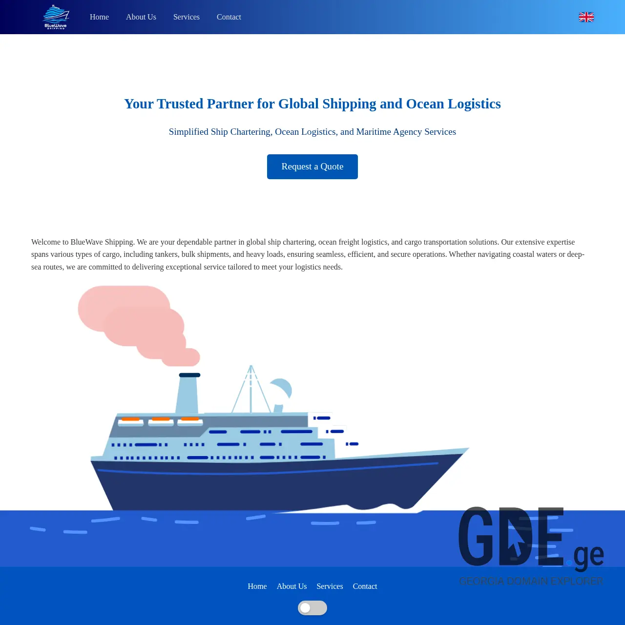 Screenshot of the site bwshipping.ge at 2025-12-07