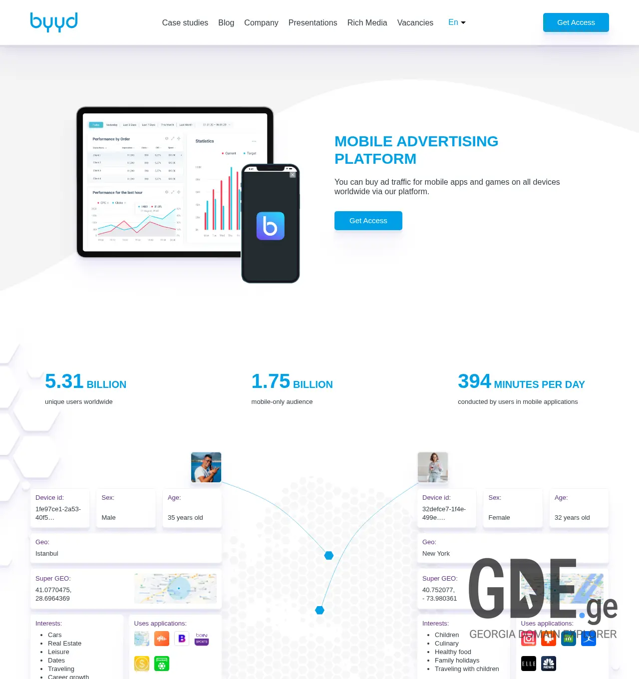 Screenshot of the site byyd.ge at 2025-11-30