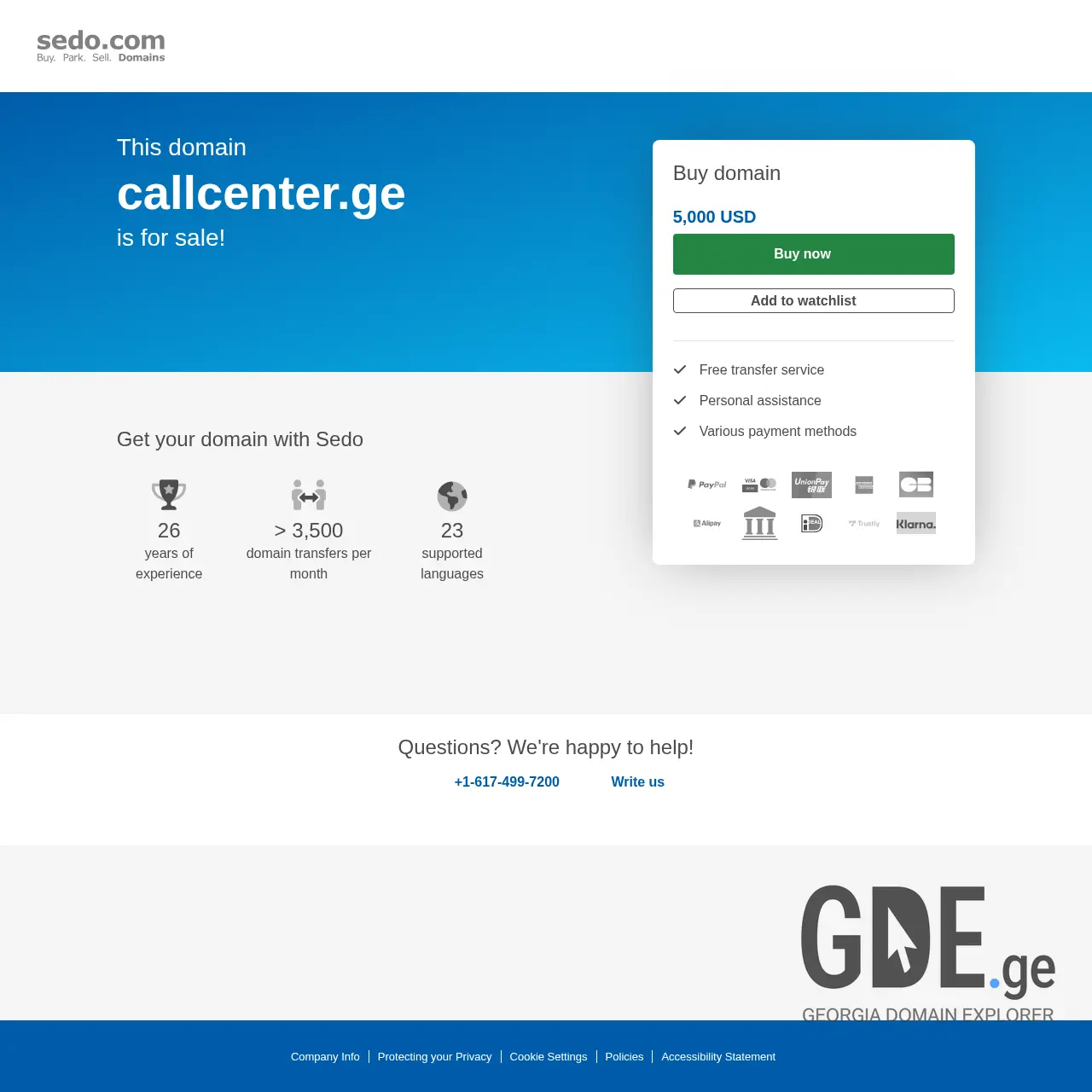 Screenshot of the site callcenter.ge at 2025-12-07