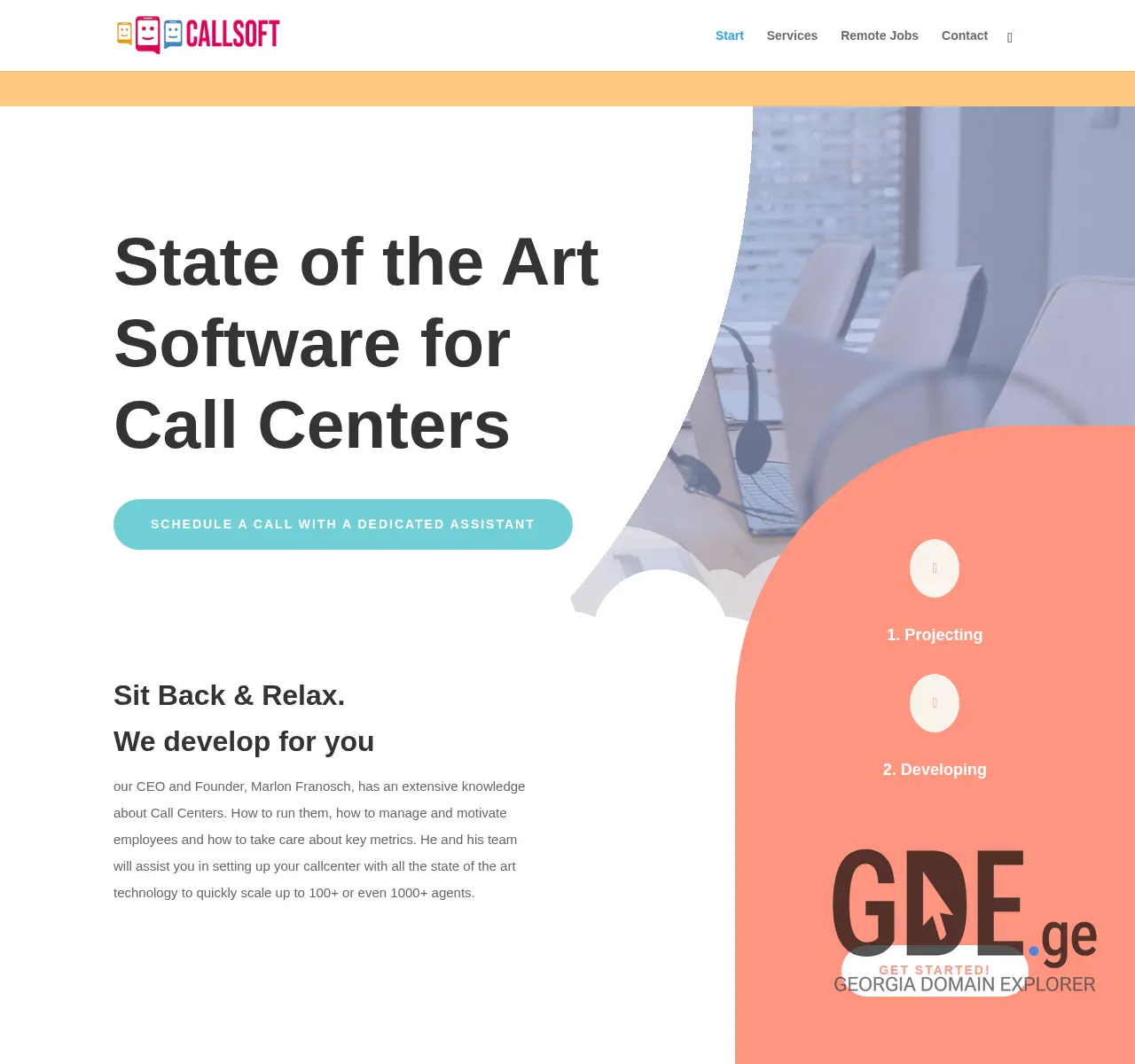 Screenshot of the site callsoft.ge at 2025-11-26