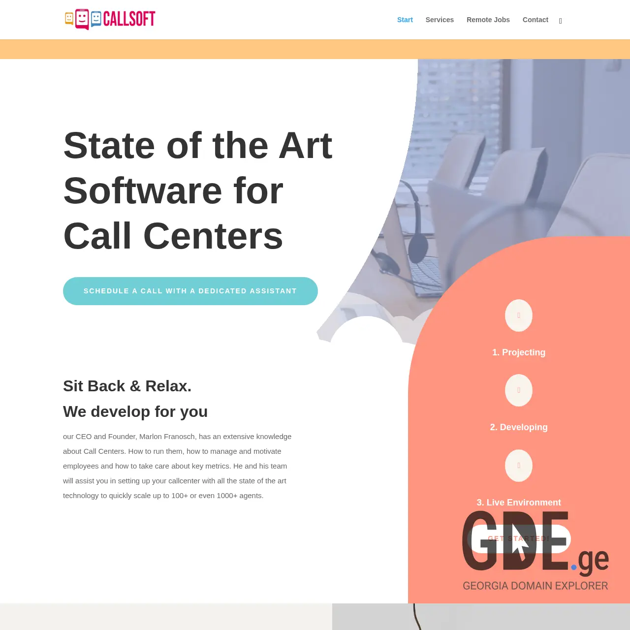 Screenshot of the site callsoft.ge at 2025-12-20