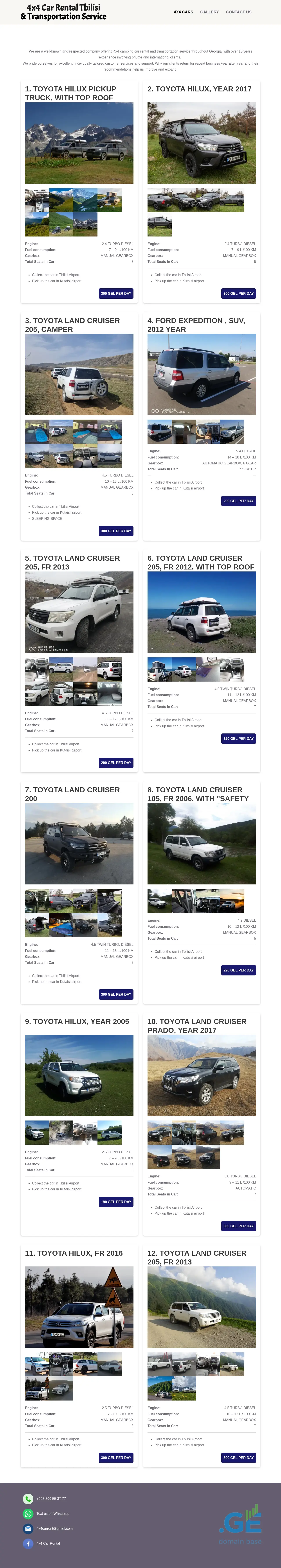 Screenshot of the site campercarrental.ge at 2025-10-04