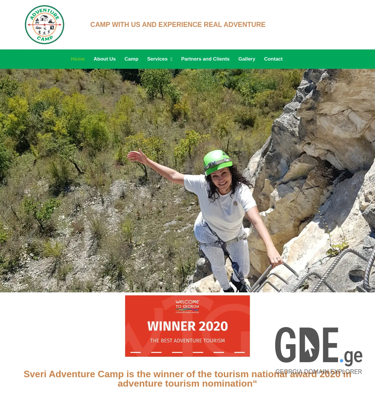 Screenshot of the site campingeorgia.ge at 2025-11-30