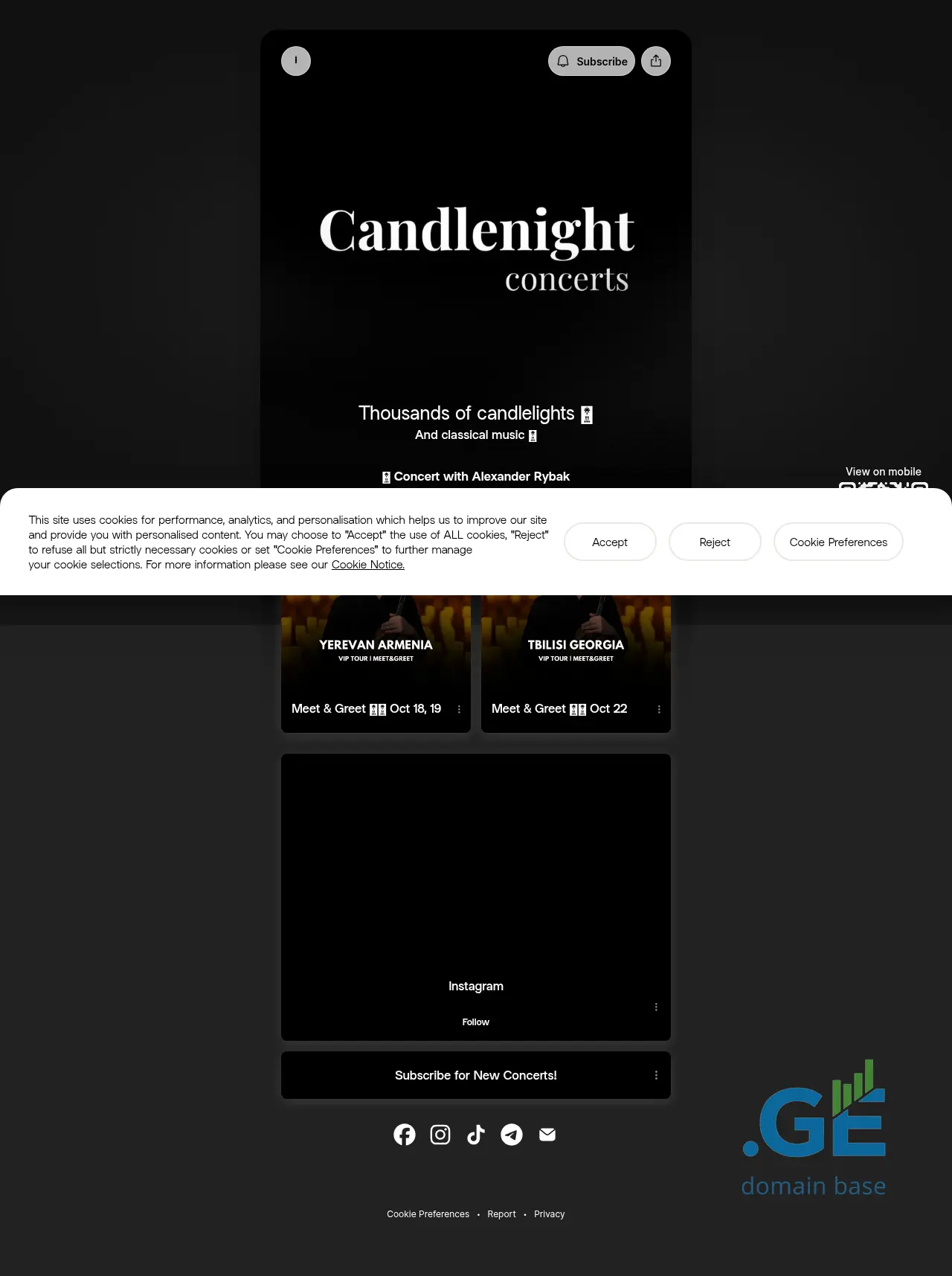 Screenshot of the site candlenight.ge at 2025-10-04