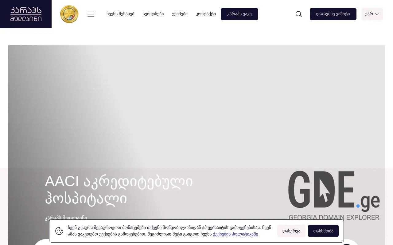 Screenshot of the site carapsmedline.ge at 2025-11-28