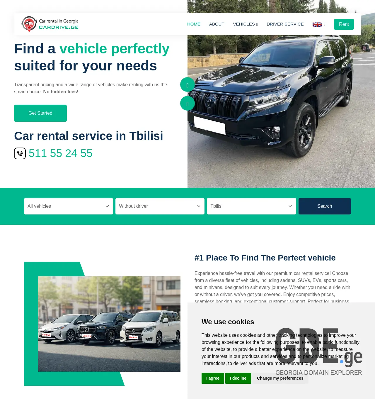 Screenshot of the site cardrive.ge at 2025-12-03