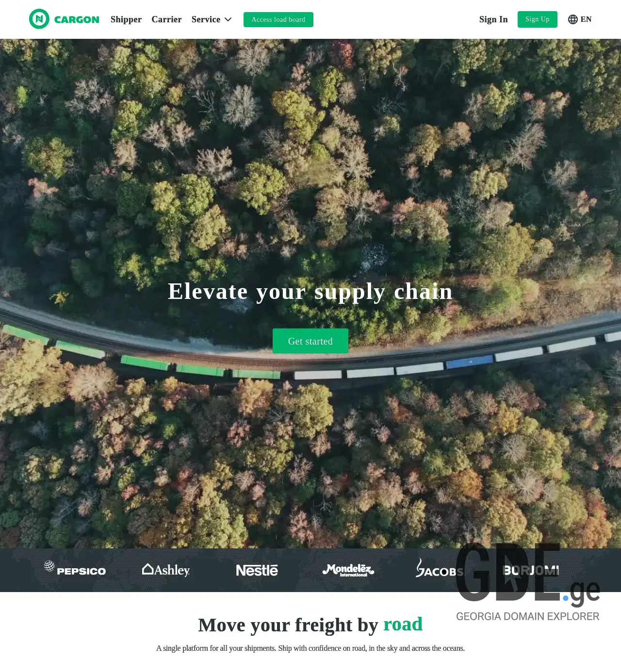 Screenshot of the site cargon.ge at 2025-11-30