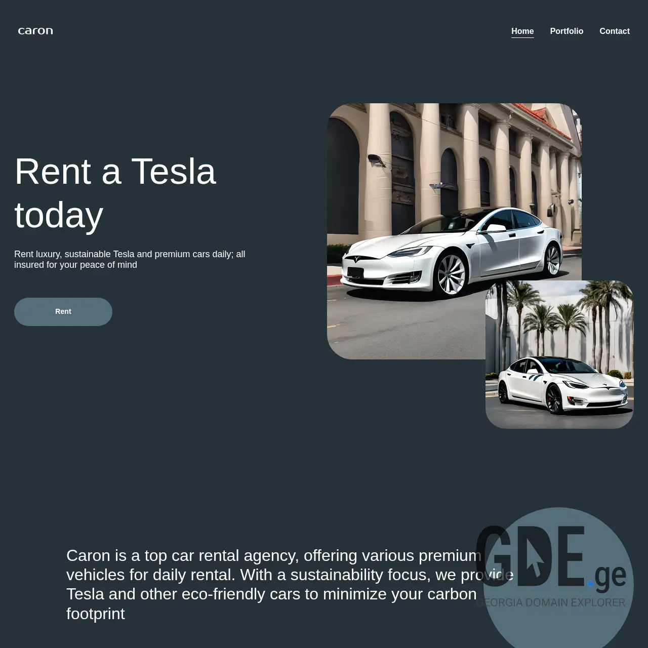 Screenshot of the site caron.ge at 2025-12-07