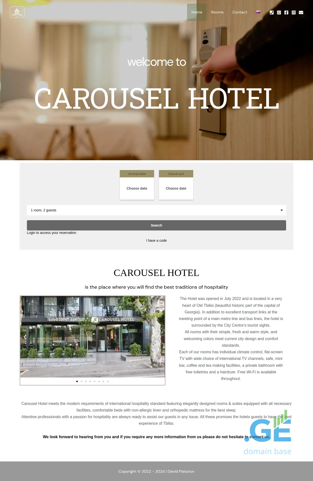 Screenshot of the site carouselhotel.ge at 2025-10-04