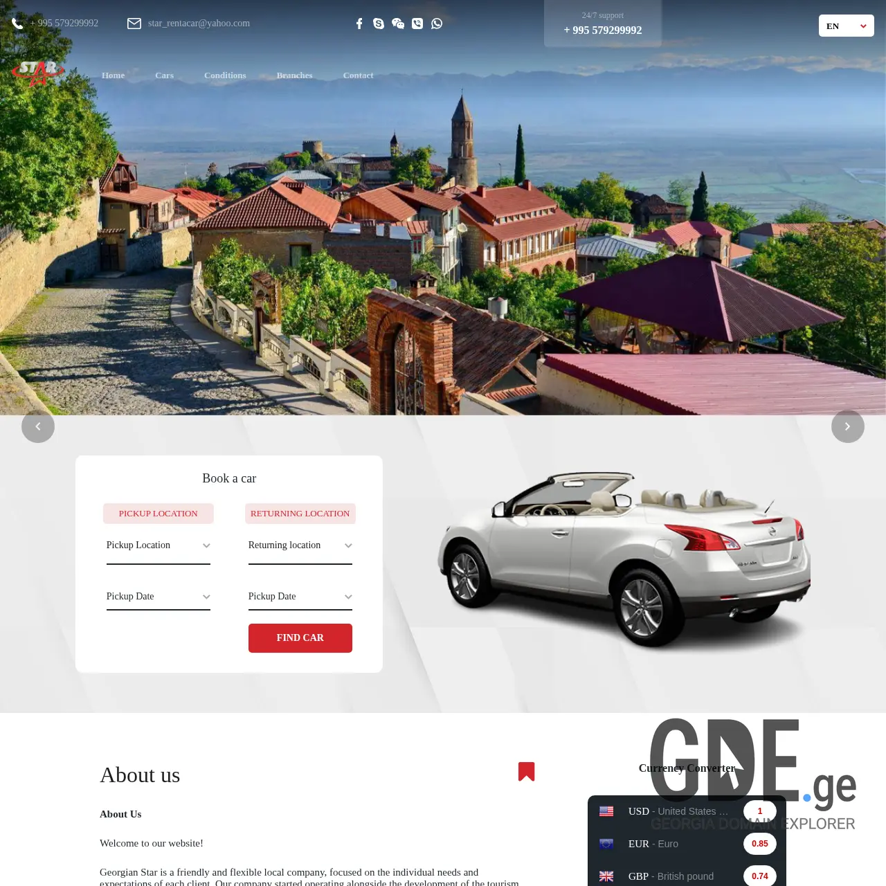 Screenshot of the site carrentalgeorgia.ge at 2026-02-27