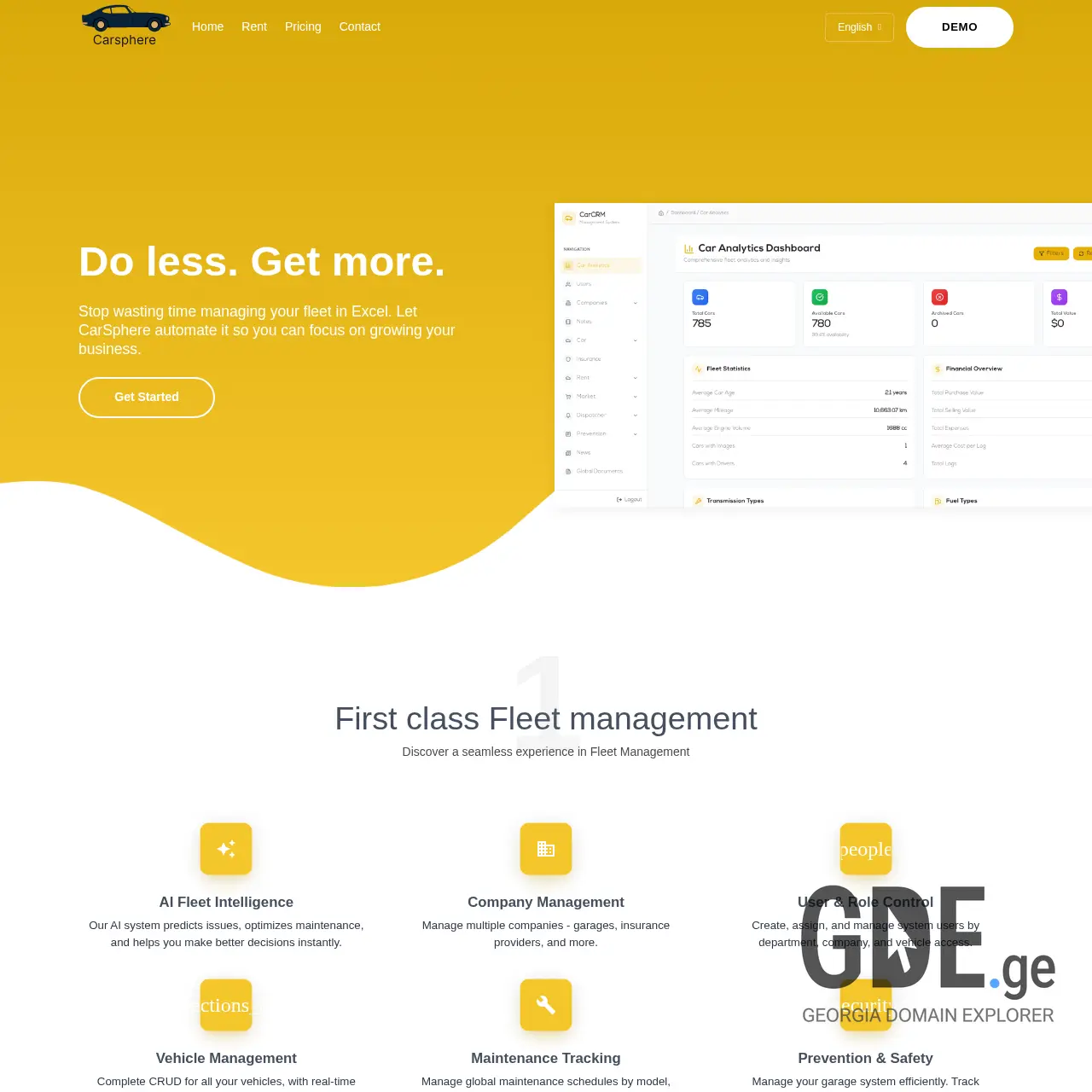 Screenshot of the site carsphere.ge at 2025-12-07