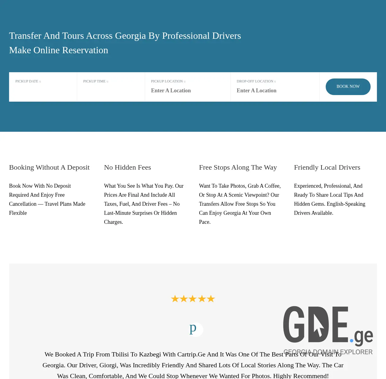 Screenshot of the site cartrip.ge at 2025-12-07