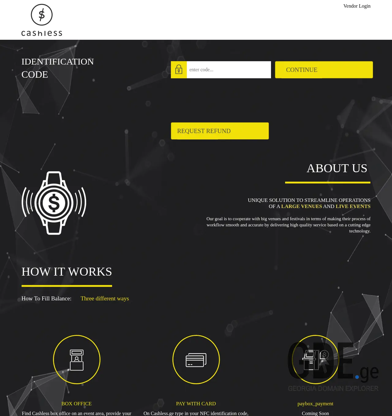 Screenshot of the site cashless.ge at 2025-11-30