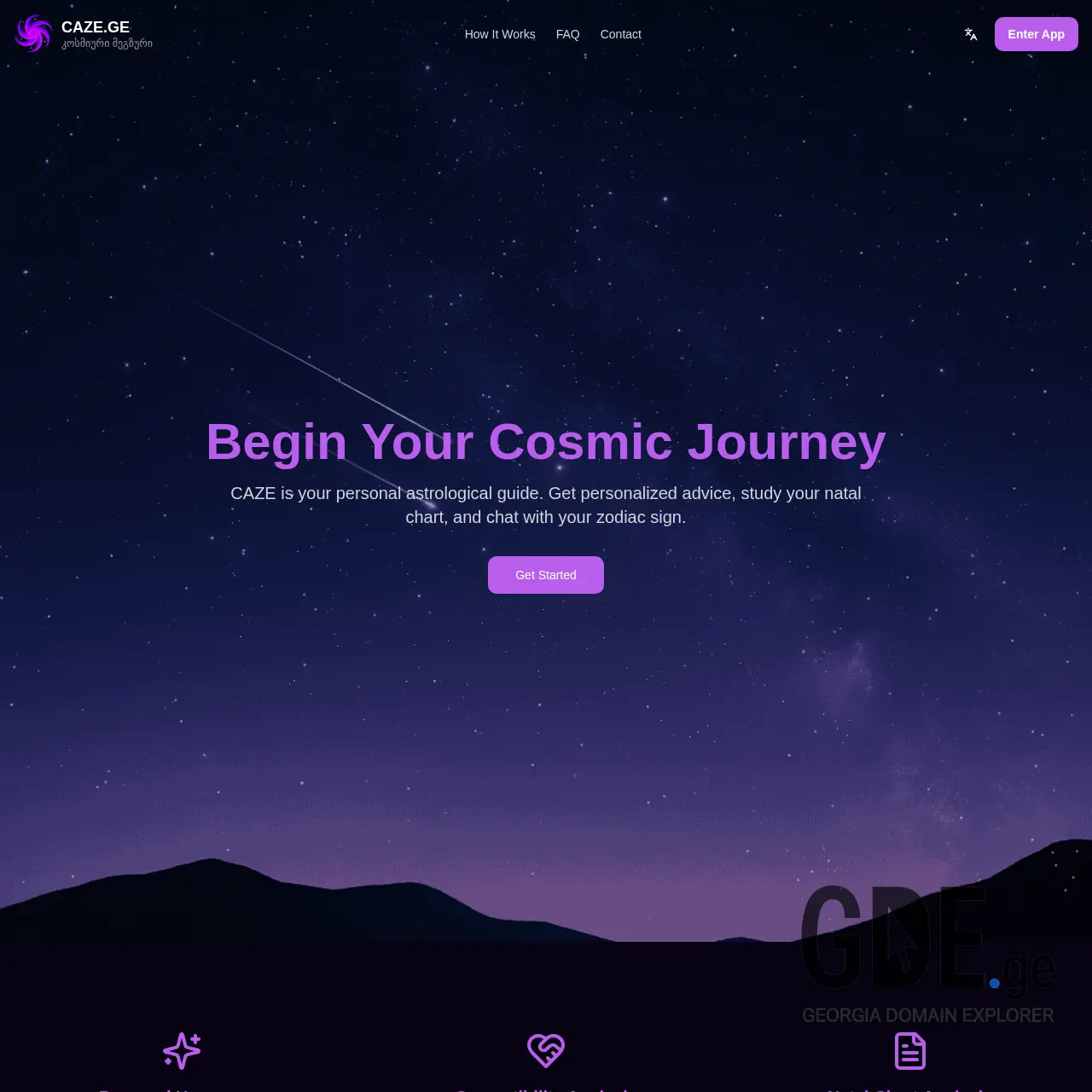 Screenshot of the site caze.ge at 2025-12-07