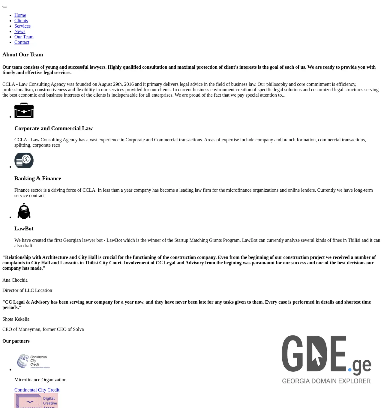 Screenshot of the site ccla.ge at 2025-11-30