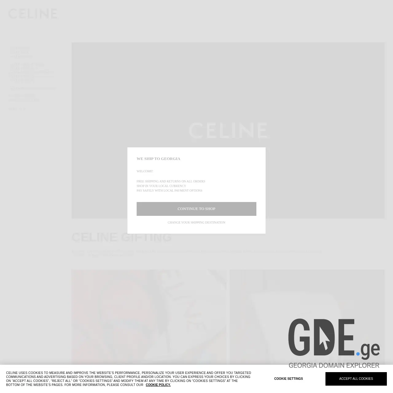 Screenshot of the site celine.ge at 2025-12-07