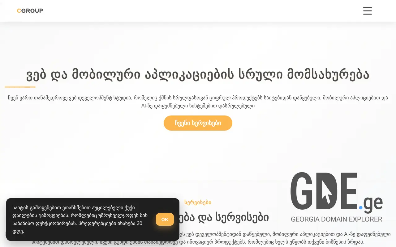 Screenshot of the site cgroup.ge at 2025-11-28