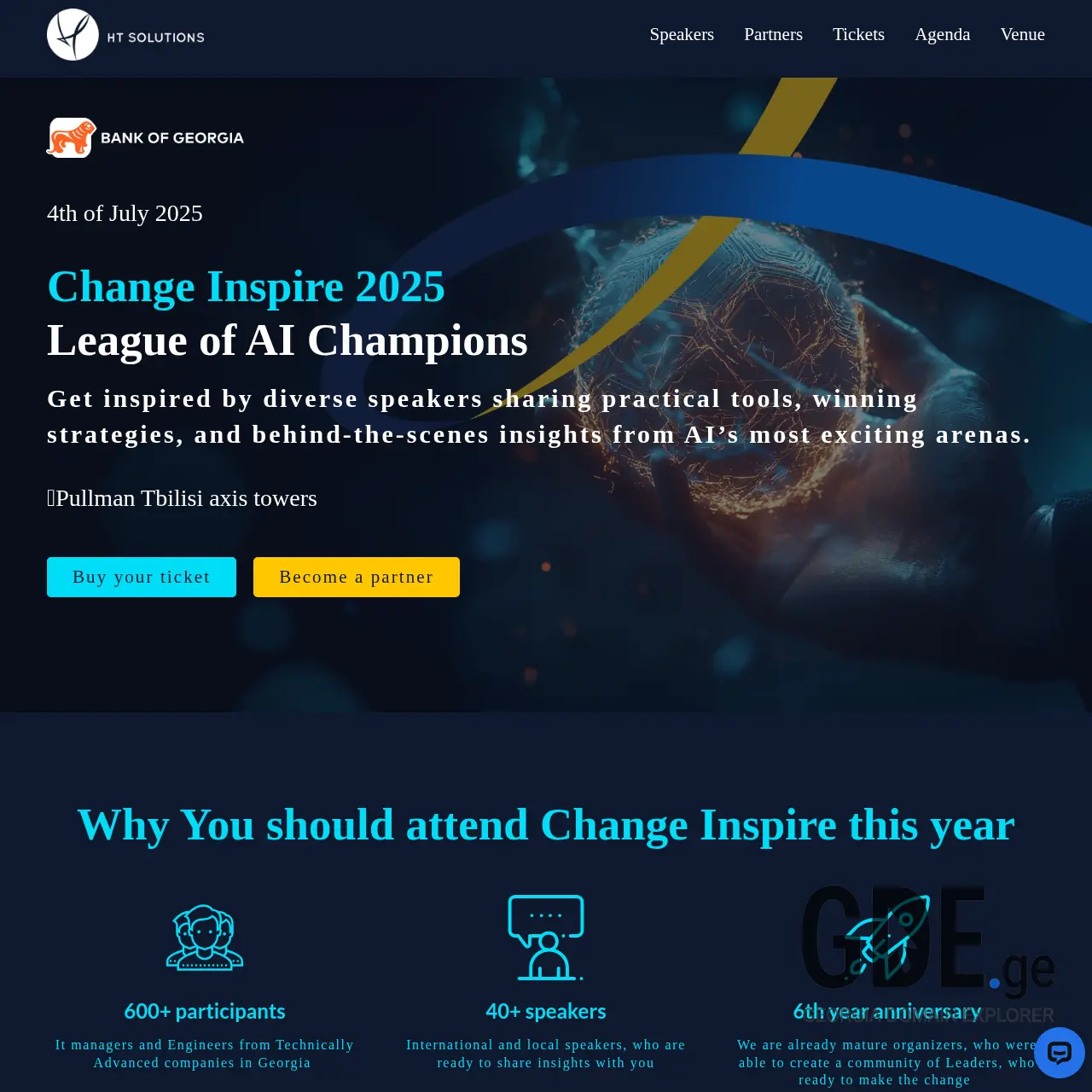 Screenshot of the site changeinspire.ge at 2025-12-07