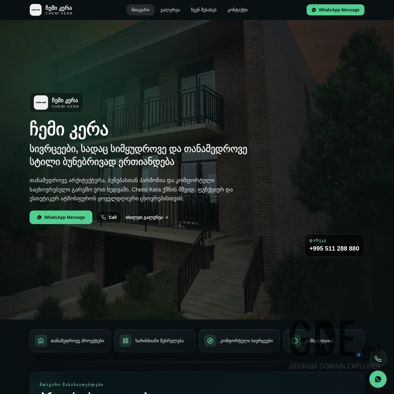 Screenshot of the site chemikera.ge at 2026-02-24