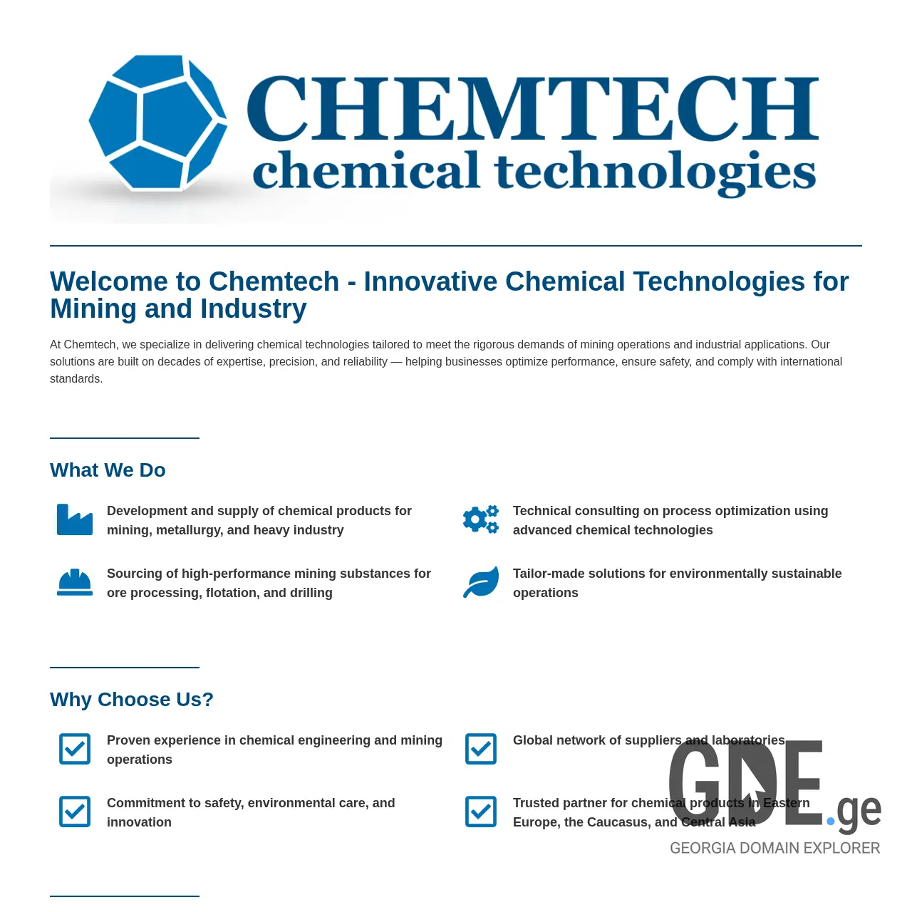Screenshot of the site chemtech.ge at 2025-12-07