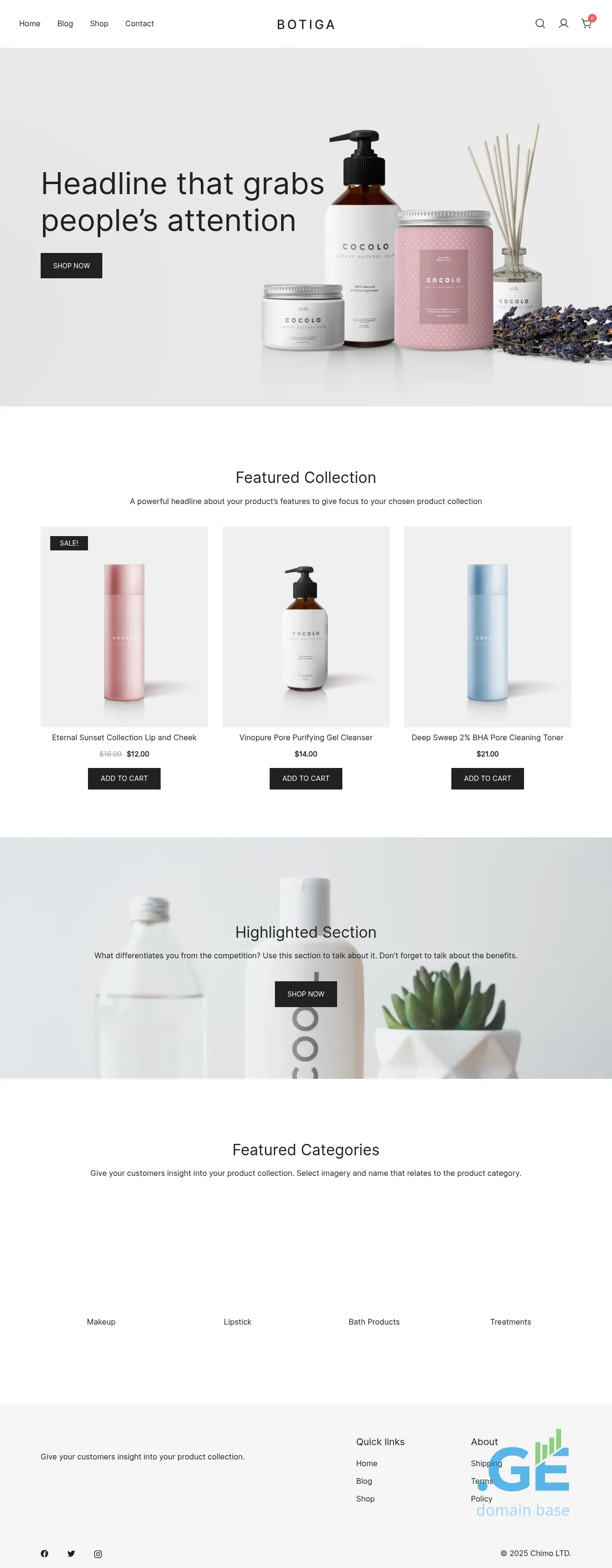 Screenshot of the site chimo.ge at 2025-10-04