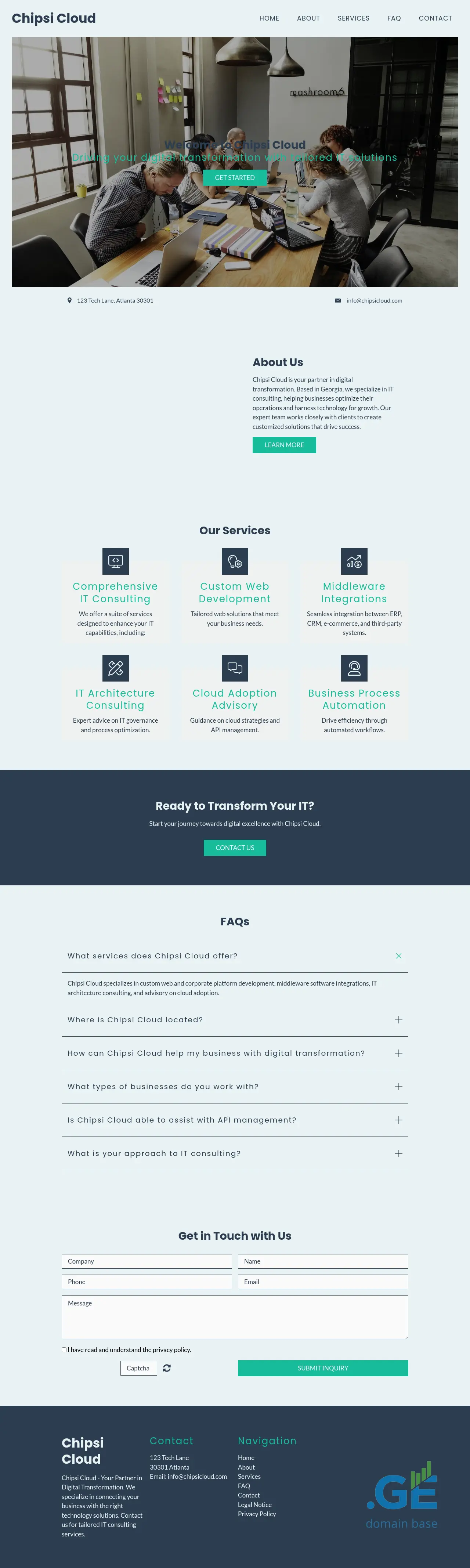 Screenshot of the site chipsicloud.ge