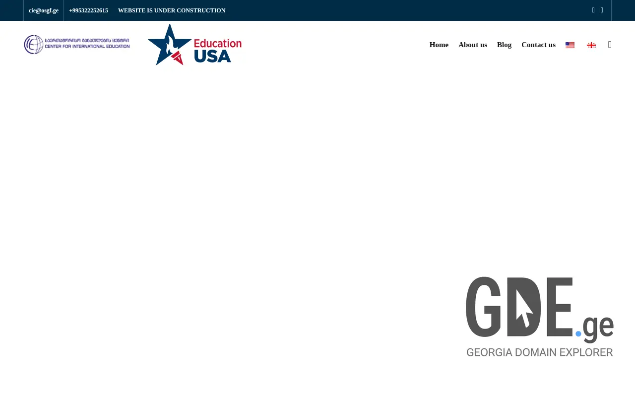 Screenshot of the site cie.ge at 2025-11-28