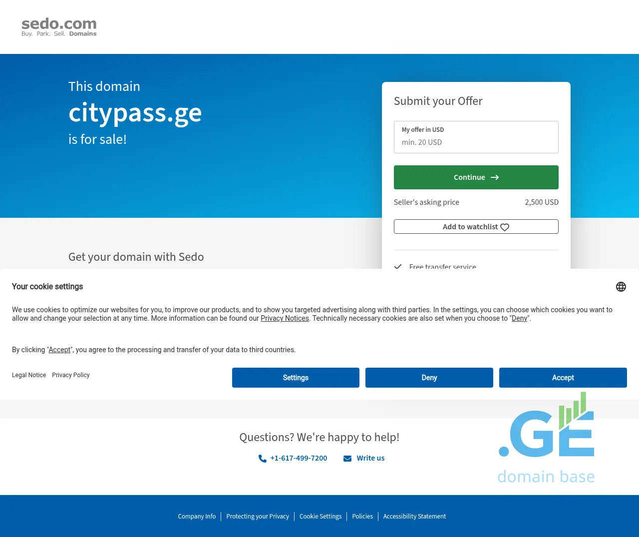 Screenshot of the site citypass.ge