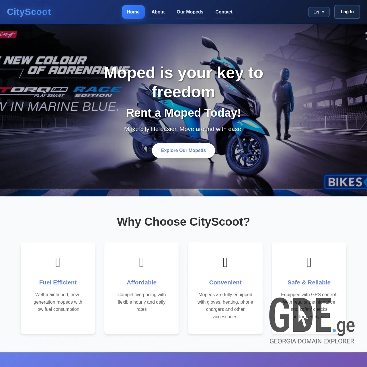 Screenshot of the site cityscoot.ge at 2026-02-11