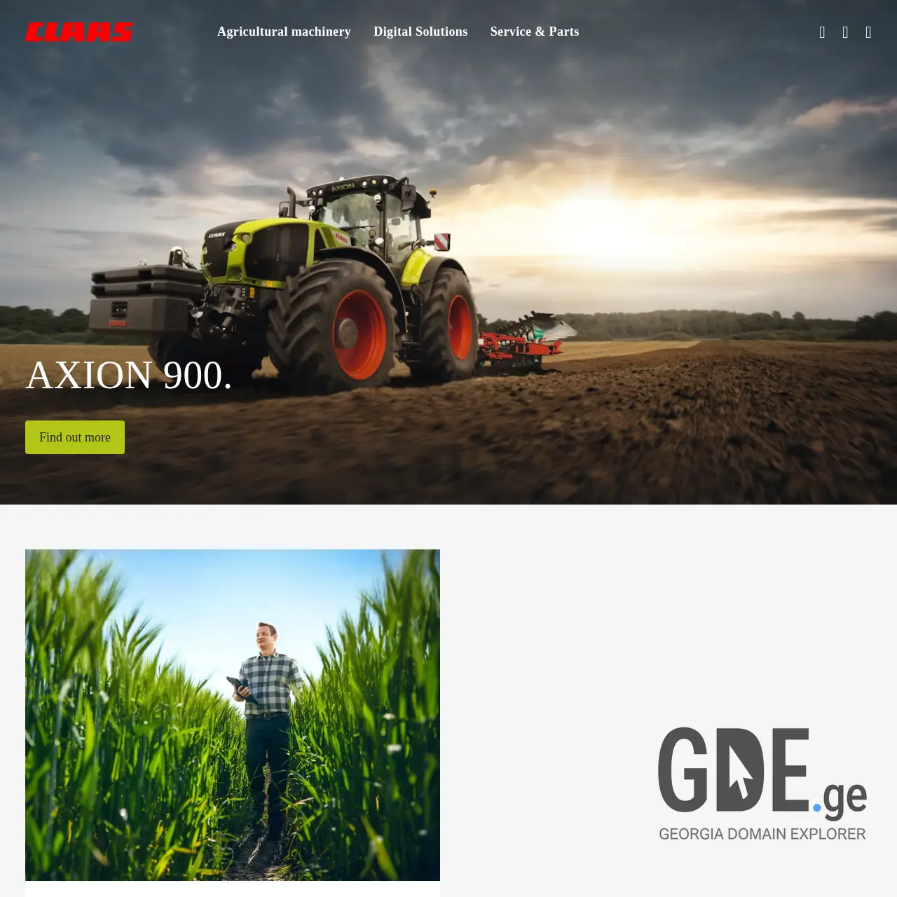 Screenshot of the site claas.ge at 2025-12-19