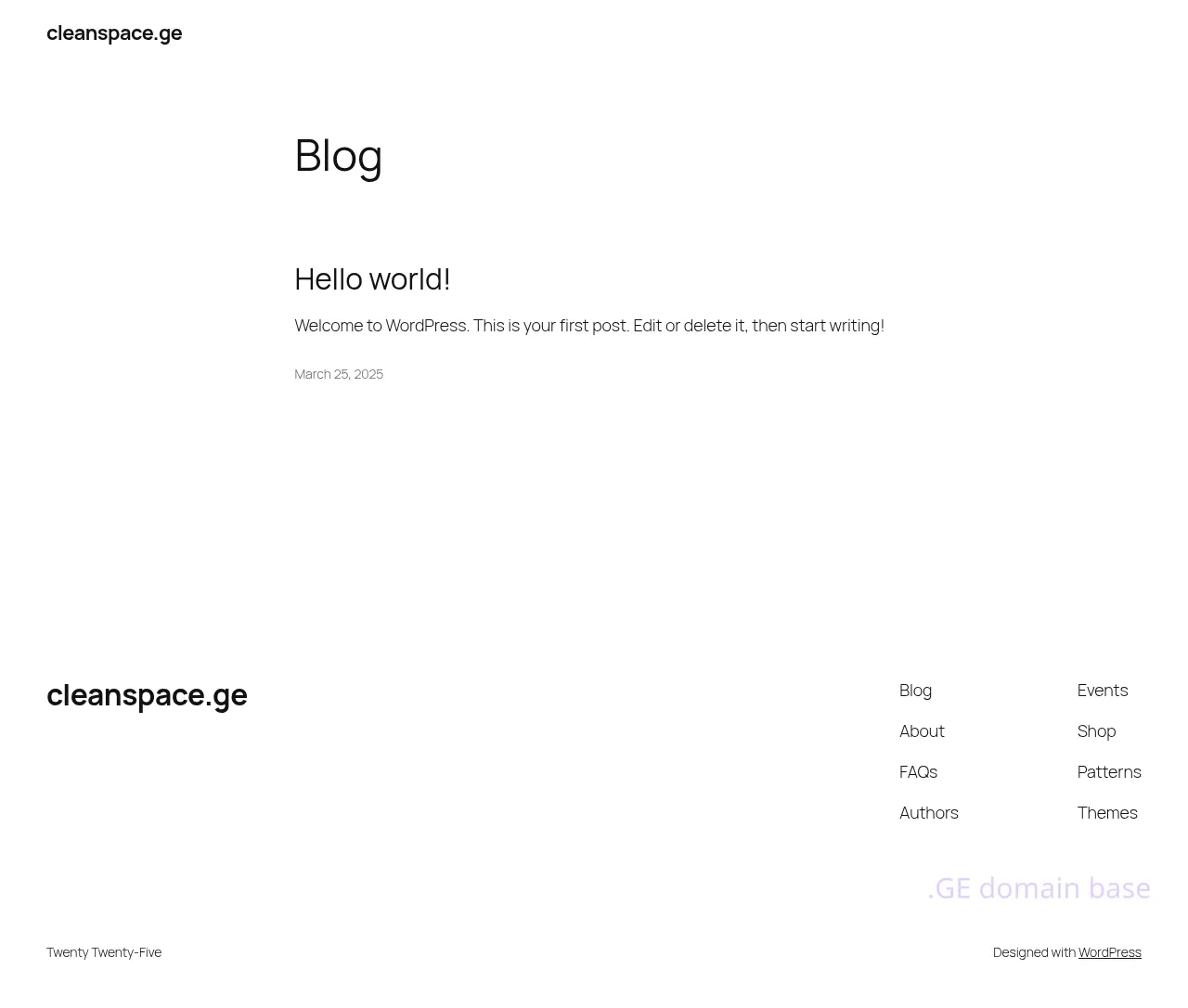 Screenshot of the site cleanspace.ge