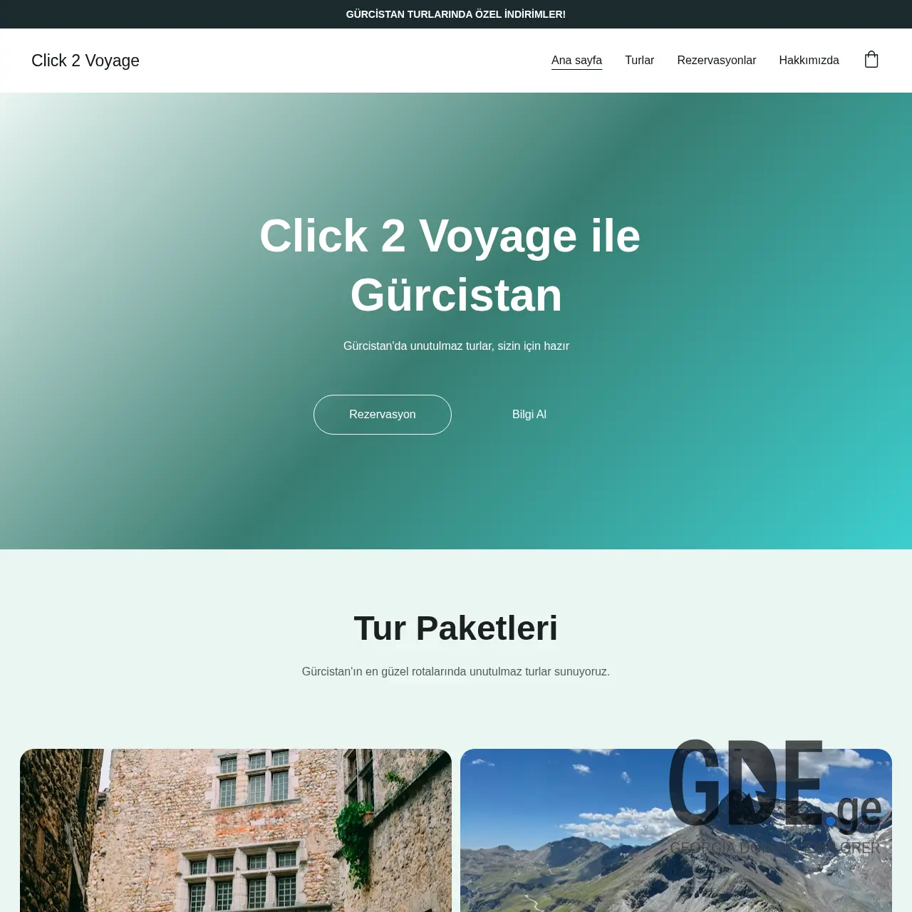Screenshot of the site click2voyage.ge at 2026-01-29