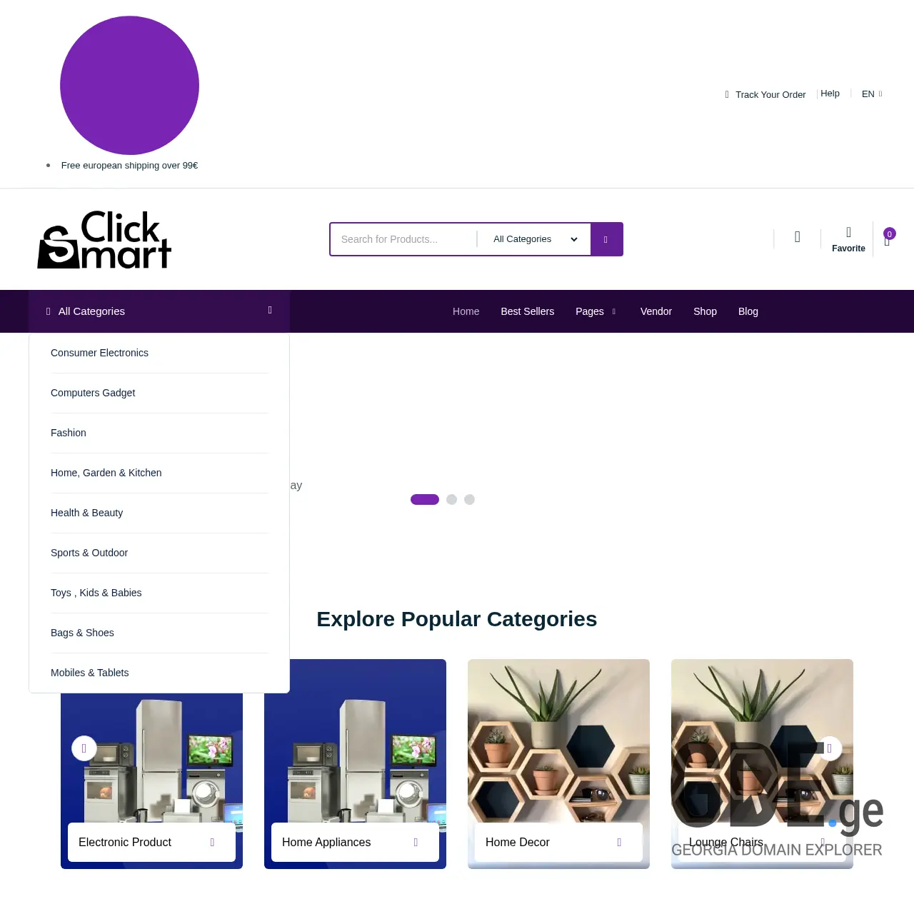 Screenshot of the site clicksmart.ge at 2025-12-07