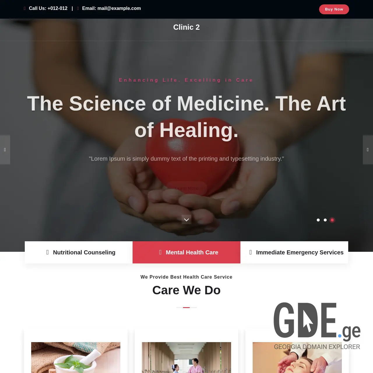 Screenshot of the site clinic2.ge at 2025-12-07