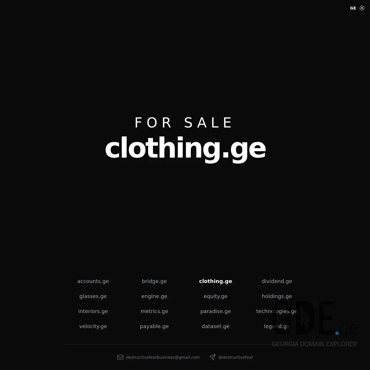 Screenshot of the site clothing.ge at 2025-12-15