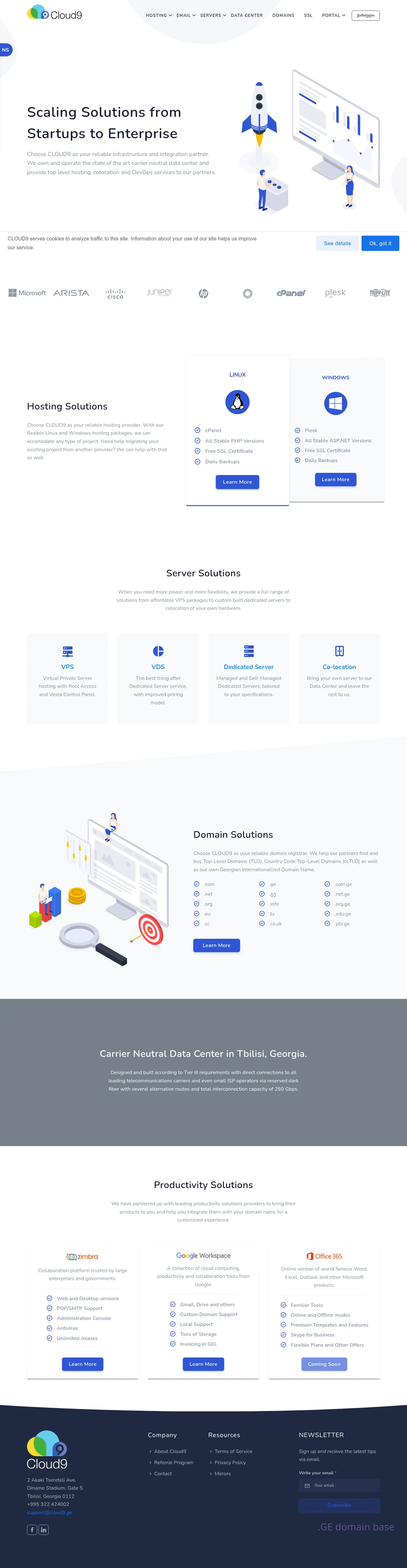 Screenshot of the site cloud9.ge