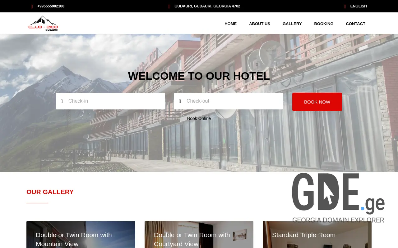 Screenshot of the site club-2100.ge at 2025-11-27