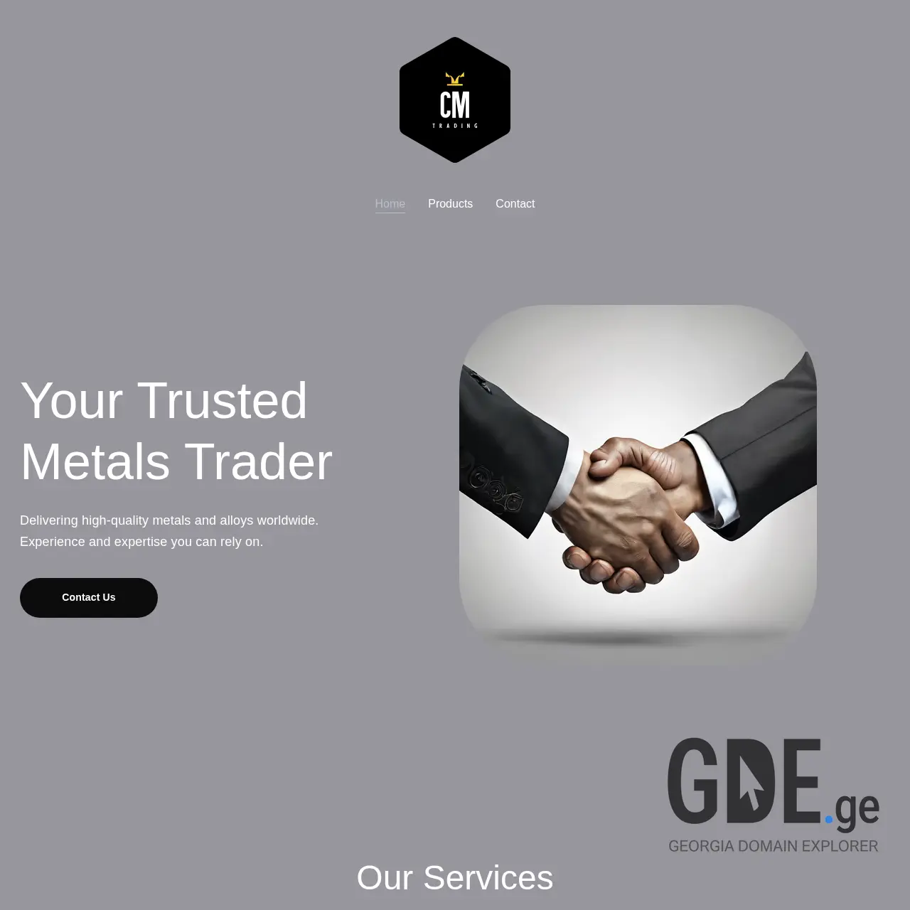 Screenshot of the site cmtrading.ge at 2025-12-07