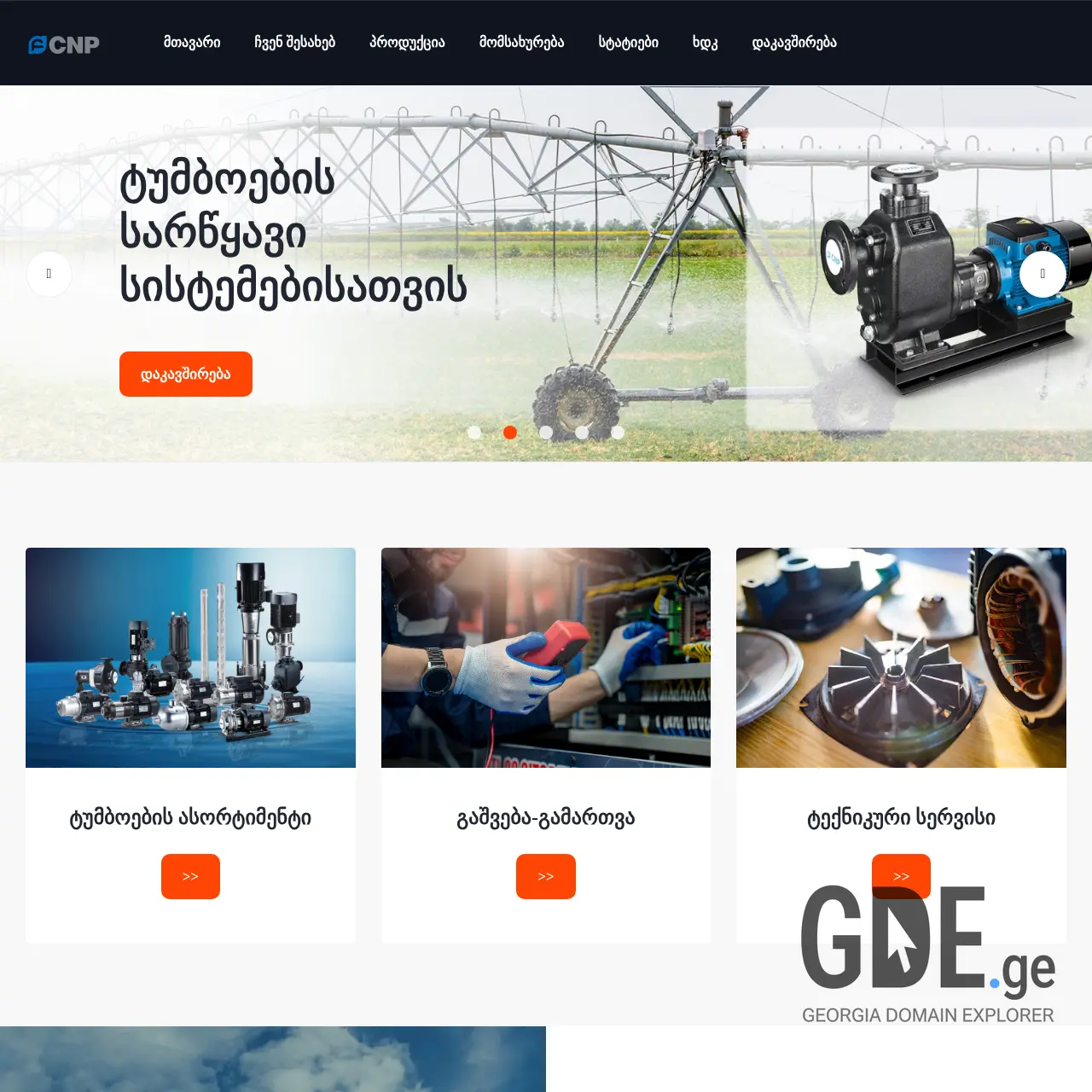 Screenshot of the site cnp.ge at 2025-12-15