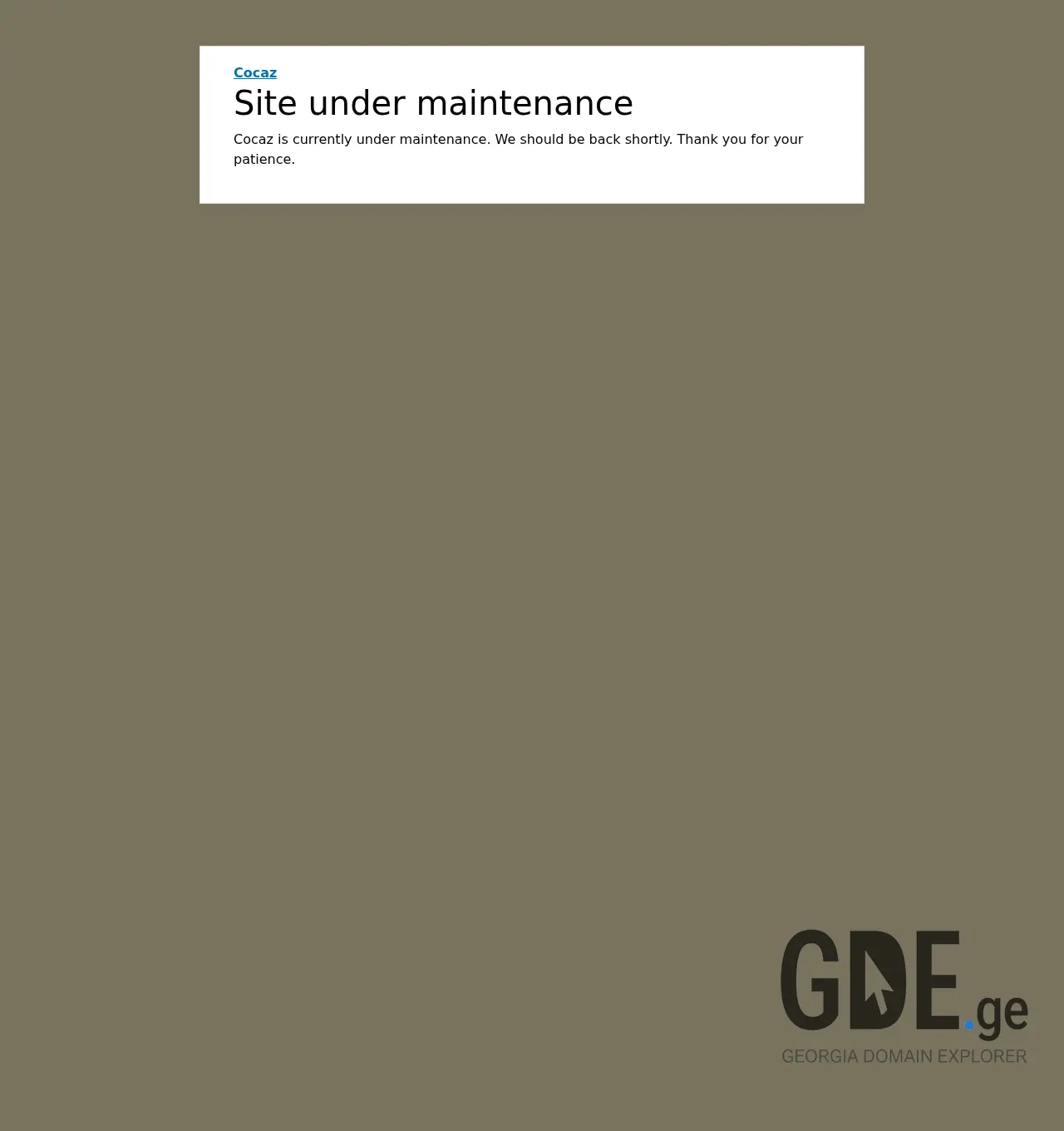 Screenshot of the site cocaz.ge at 2025-11-30