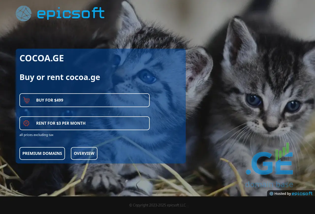 Screenshot of the site cocoa.ge at 2025-10-05