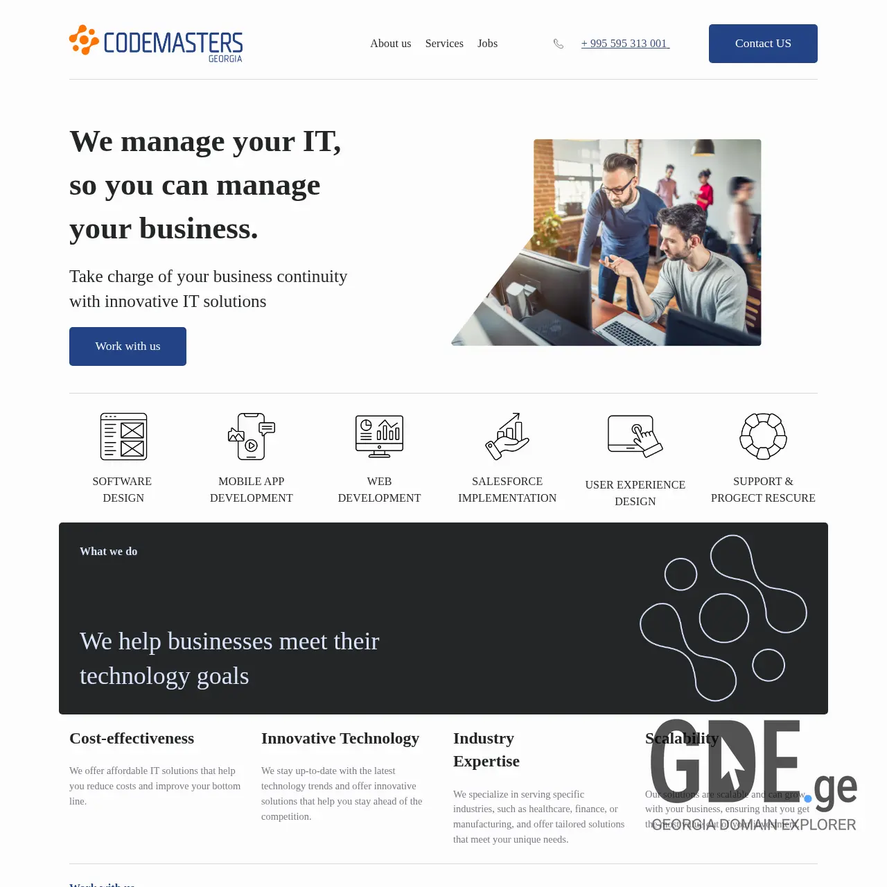 Screenshot of the site codemasters.ge at 2025-12-07