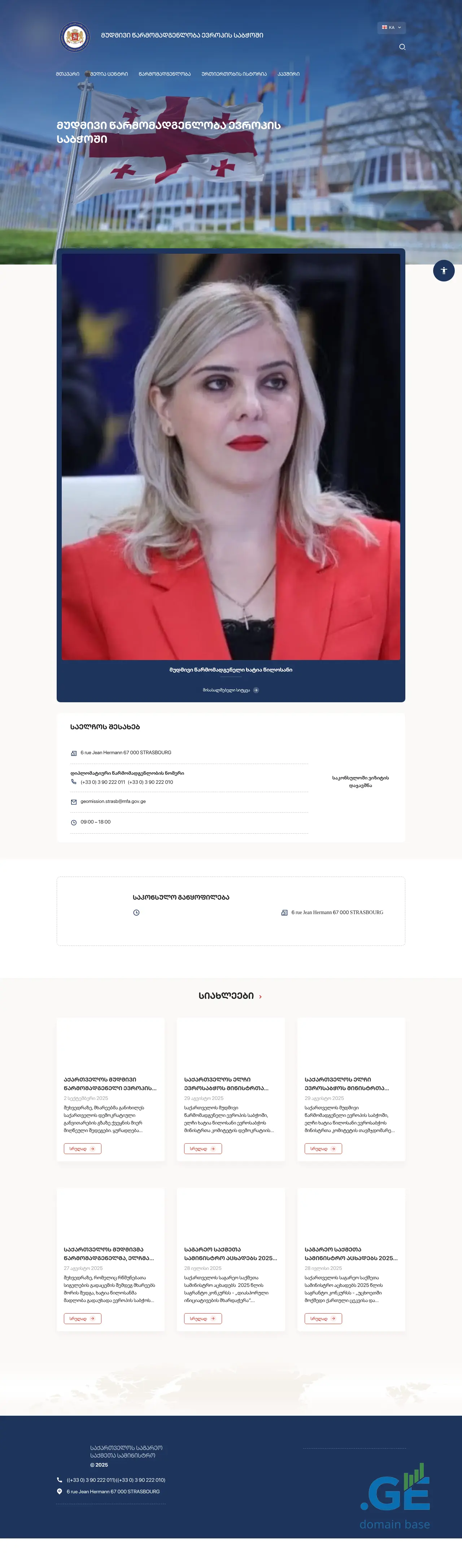 Screenshot of the site coe.mfa.gov.ge